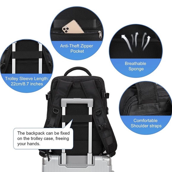 Black Carry-On backpack - Picture 2 of 8